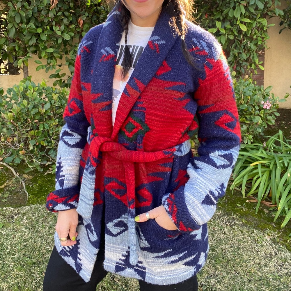 Vintage Ralph Lauren Cardigan Sweater hand knit